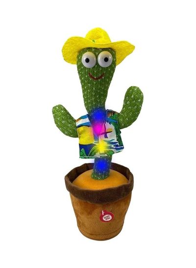 XiuWoo Electric Dancing Plant Cactus Plush Stuffed Toy -Green/Brown With Music For Kids ‎32 x 27 x 11.5cm