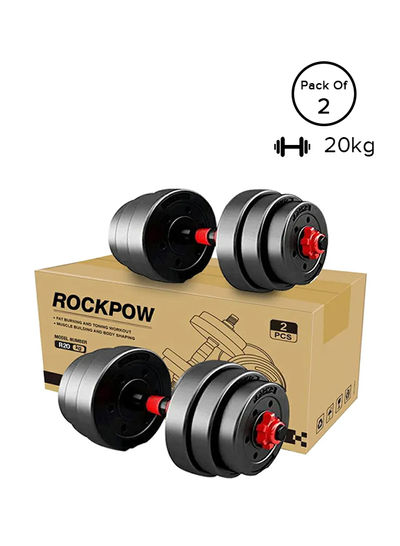 Rock Pow Dumbbells Set For Home Gym Work Out Training 20kg