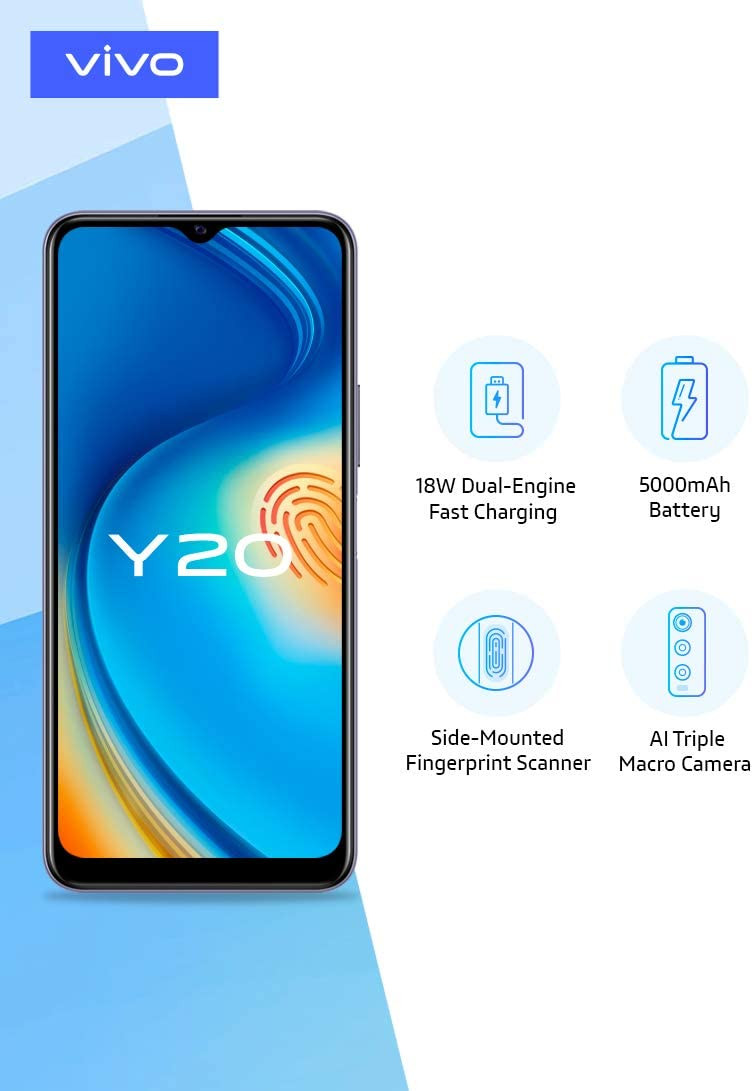 Vivo  Y20 2021 blue 4GB RAM 64GB 4G LTE