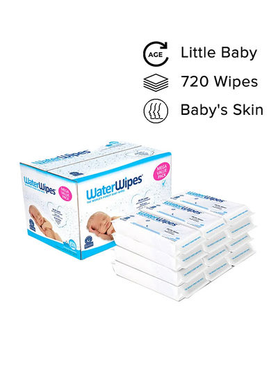 WaterWipes Original Baby Wipes, 12 Packs Of 60 Wipes, 720 Wipes In Total