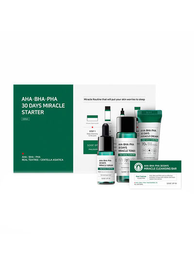 Some by Mi Miracle Starter Kit (Toner+Serum+Soap+Cream) 50g + Clear 40ml